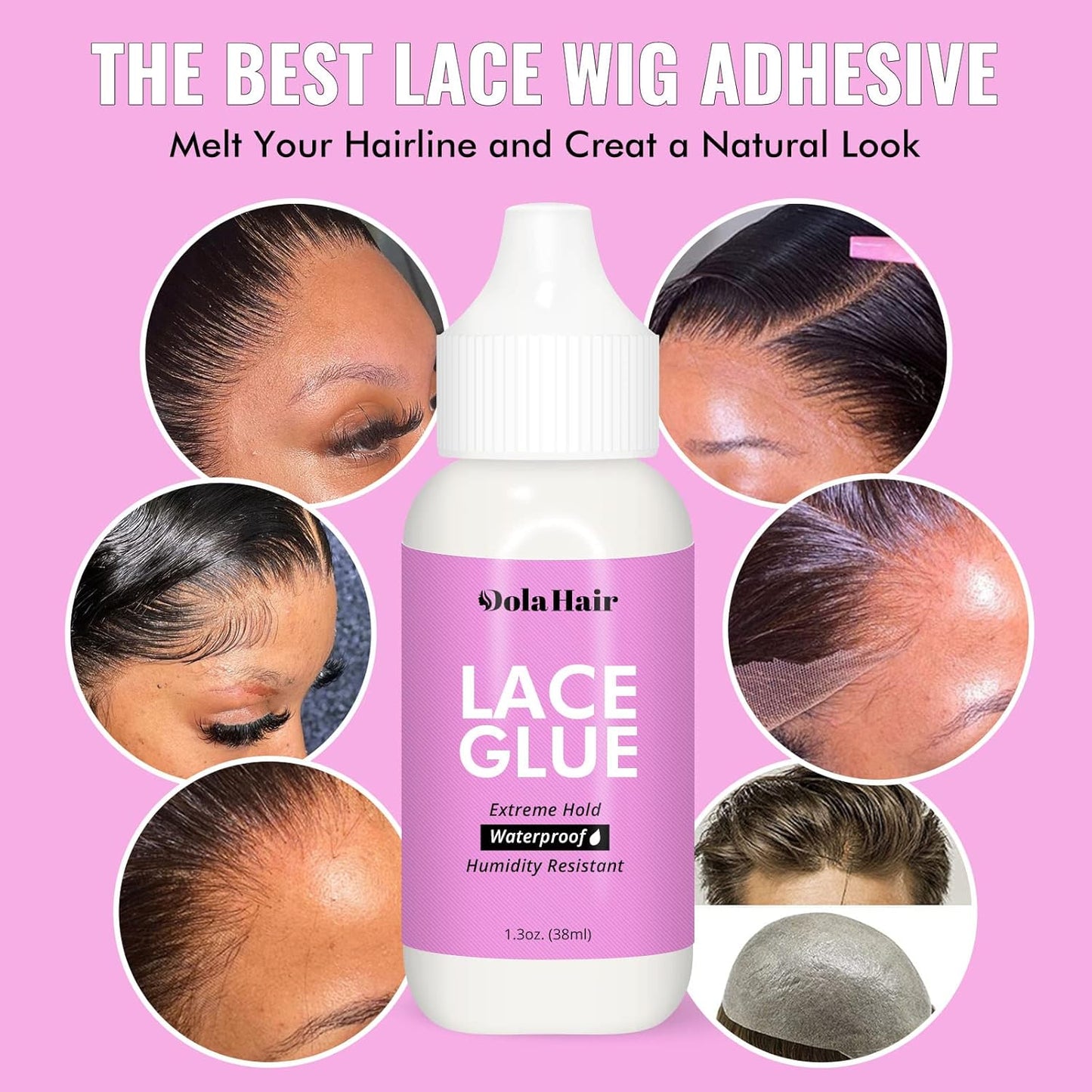 Extreme Hold Lace Glue for Wigs, Waterproof, Invisible Bonding, 1.3 Ounce