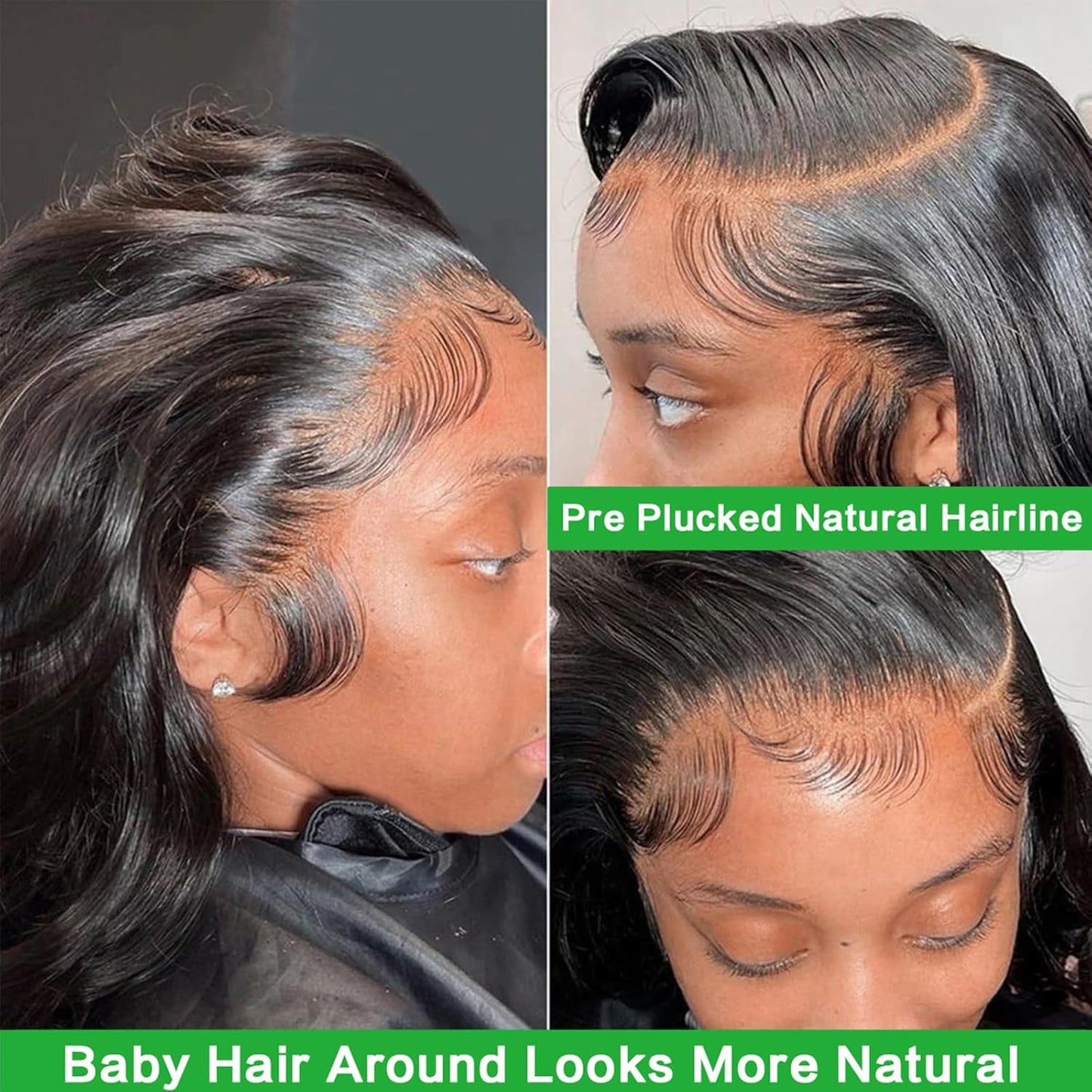 28 Inch 13X6 Lace Front Body Wave Wigs Human Hair Brazilian Pre Plucked 200 Density HD Lace Frontal Wig with Baby Hair Body Wave Glueless Wigs for Women Natural Color