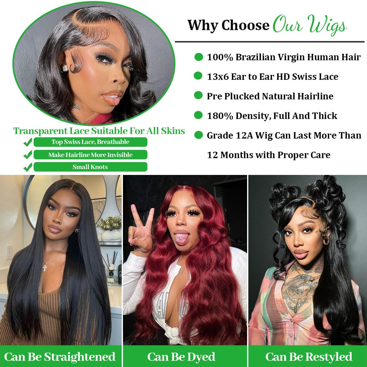 28 Inch 13X6 Lace Front Body Wave Wigs Human Hair Brazilian Pre Plucked 200 Density HD Lace Frontal Wig with Baby Hair Body Wave Glueless Wigs for Women Natural Color